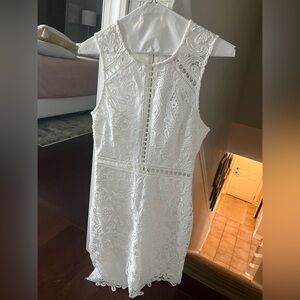 Lulu's White Lace Backless Dress